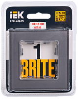 BRITE Рамка 1-мест. РУ-1-2-БрСе стекло сер. IEK 