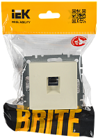 BRITE Роз. RJ45 комп.кат.6 РК11-БрКр беж. IEK 