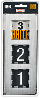 BRITE Рамка 3-мест. РУ-3-1-Бр металл алюм. RE AL IEK 