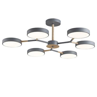 5651/99cl ledio ln23 серый, дерево светильник потолочный led 108w 5385лм 3000-6000к 220v brad, доставка по Казахстану 