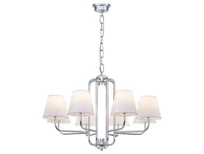 люстры newport 4640 4648/с chrome , люстра, chrome shade white d80*h50/105 cm e14 8*40w + led 2*5w, доставка по Казахстану 