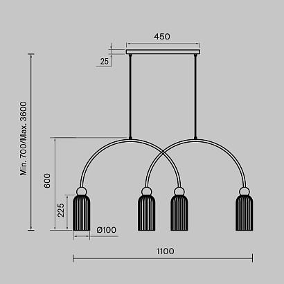 подвесной светильник maytoni mod302pl-04gr, доставка по Казахстану 