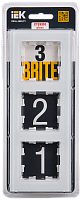 BRITE Рамка 3-мест. РУ-3-2-БрБ стекло бел. IEK 