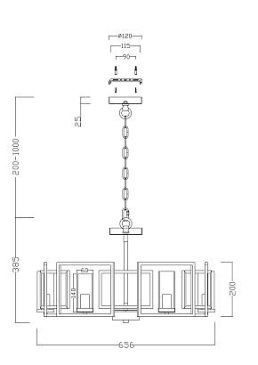 люстры подвесная люстра maytoni bowi h009pl-06g, доставка по Казахстану 