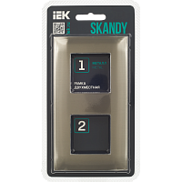 Дополнительная картинка SKANDY Рамка 2-мест. SK-F32N металл никель IEK