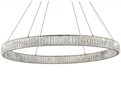 newport 8240 8240/100 chrome , подвесной светильник, chrome сlear crystal d100*h7,6/500 cm led 60w 3100k, доставка по Казахстану 