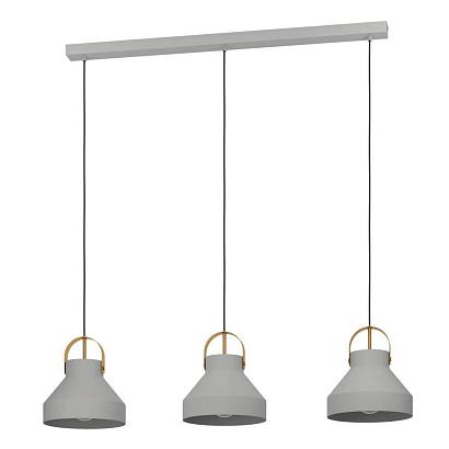 390227 люстра estepona, 3x40w (e27), сталь, серый, матовая латунь, доставка по Казахстану 