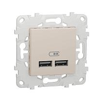 Розетка компьютерная USBx2 Schneider Electric Unica New NU541844 