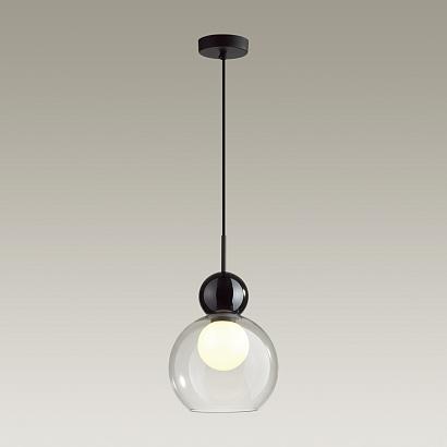 5021/1 modern odl23 293 черный/прозрачный/белый матовый металл/стекло подвес g9 led 5w blacky, доставка по Казахстану 