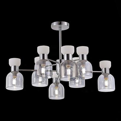 купить SLE1045-102-08 Люстра потолочная Хром/Белый,  Дымчатый E14 8*40W VENTO в Алматы, svet.kz, доставка по Казахстану 