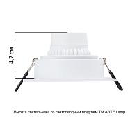 Точечный встраиваемый светильник Arte Lamp IMAI A2465PL-1WH, доставка по Казахстану 