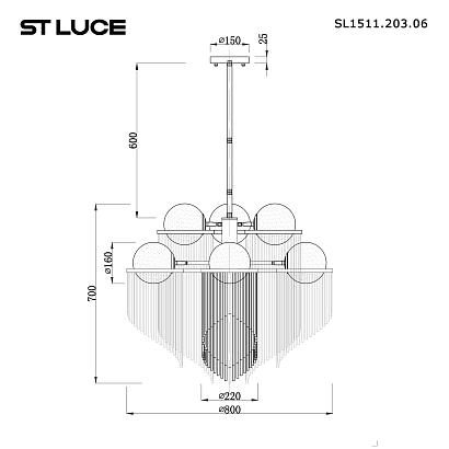 люстры sl1511.203.06 люстра подвесная st-luce , доставка по Казахстану 
