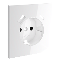 Накладка для розетки с заземлением и защитными шторками, с USB A+C, S70 (белый глянцевый) 