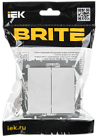 BRITE Выключ. 2-кл. перекр. 10А ВС10-2-3-БрБ бел. IEK 
