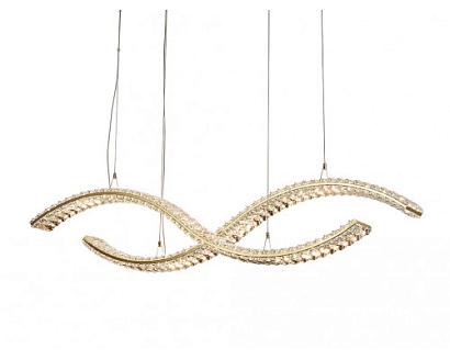 newport 8240 8242/110 gold , подвесной светильник, gold сlear crystal l110*16*h20.5/250 cm led strip 55w 3100k 6050lm, доставка по Казахстану 