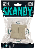 SKANDY Выключ. 2-кл. прох. с инд. 10А SK-V10B беж. IEK 