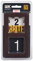 BRITE Рамка 2-мест. РУ-2-2-БрТБ стекло бр. IEK 