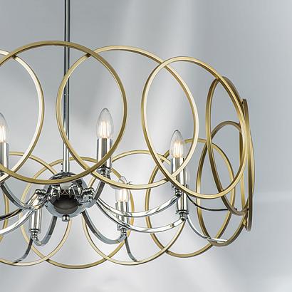 713083 (md21051-8a) люстра regolo 8х40w e14  хром/золото (в комплекте), доставка по Казахстану 