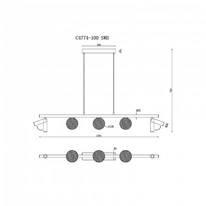светильник подвесной iledex telescope iledex c4774-100 swh, доставка по Казахстану 