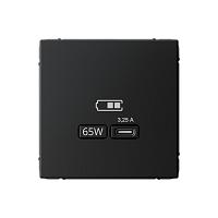 Розетка USB ArtGallery тип C 65Вт QC PD высокоскор. ЗУ механизм карбон SE GAL001027 