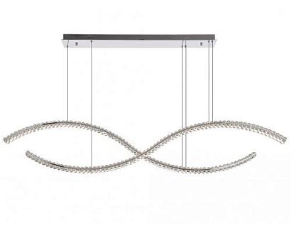 newport 8240 8242/160 chrome , подвесной светильник, chrome сlear crystal l160*16*h20.5/250 cm led strip 80w 3100k  8800 lm, доставка по Казахстану 