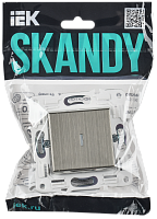 SKANDY Выключ. 1-кл. прох. с инд. 10А SK-V08N никель IEK 