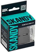SKANDY Роз. USB A+C 3,1А SK-R14Gr сер. IEK 