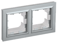 BRITE Рамка 2-мест. IP44 РУ-2-БрА-44 алюм. IEK 