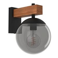 900671 бра BUFALATA, 1X40W (E27), IP44, H290, сталь, черный, коричневый - пластик, темно-серый, для использования с лампами накаливания