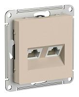 Розетка компьютерная 2-м AtlasDesign RJ45+RJ45 кат.5E механизм песочн. SE ATN001285 