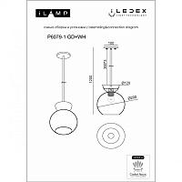 Дополнительная картинка Светильник подвесной iLamp Mono P6079-1 GD+WH