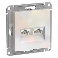 ATLASDESIGN РОЗЕТКА двойная компьютерная RJ45 и RJ45, кат.5E, механизм, ЖЕМЧУГ 