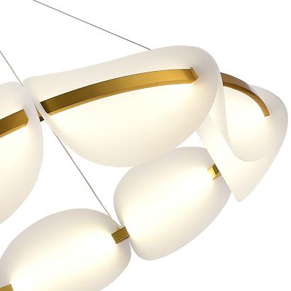 люстры sl1304.203.56 люстра подвесная st-luce золотистый/белый led 1*56w 3000k etoile, доставка по Казахстану 