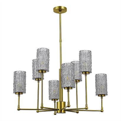 люстры sl1240.303.08 люстра подвесная st-luce латунь/дымчатый e27 8*60w gacciolo, доставка по Казахстану 