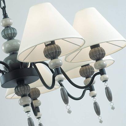 люстры 4896/7 modern odl_ex23 25 черный матов./серый/молочный металл/керамика/ткань люстра e14 7*40w sochi, доставка по Казахстану 
