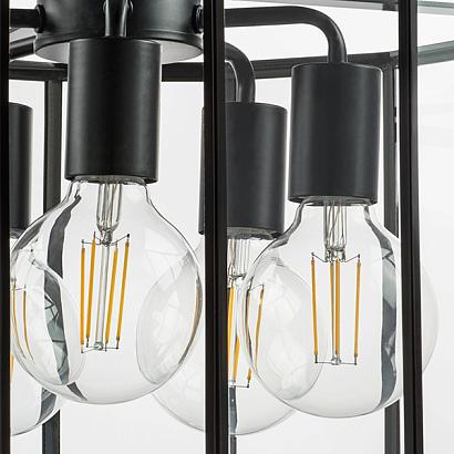 люстры 798257 (mx7961-5a) люстра  genni 5х40w e27 черный матовый/прозрачный (в комплекте), доставка по Казахстану 