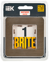 BRITE Рамка 1-мест. РУ-1-1-Бр металл шамп. RE AL IEK 