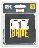 BRITE Рамка 1-мест. РУ-1-1-Бр металл черн. RE IEK 