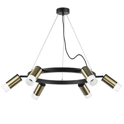 люстры lr0163161 подвесной светильник rullo 6х50w gu10 черный/бронза (571016+214431-6+202431-6), доставка по Казахстану 