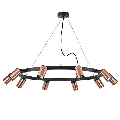 люстры lr020300 подвесной светильник rullo 10х50w gu10 черный/медь (571020+214430-10), доставка по Казахстану 