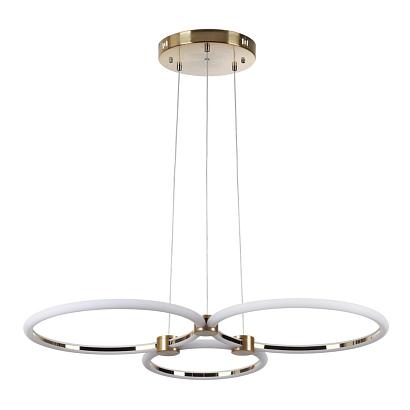 люстры 5297/80l ledio ln23 029 золотой светильник подвесной led 80w 3000-6000к 6232лм 220v nova, доставка по Казахстану 