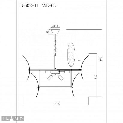 светильник подвесной ilamp gramercy 15602-11 anb+cl, доставка по Казахстану 