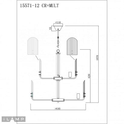 люстры подвесная люстра ilamp dolce 15571-12 cr+mult, доставка по Казахстану 