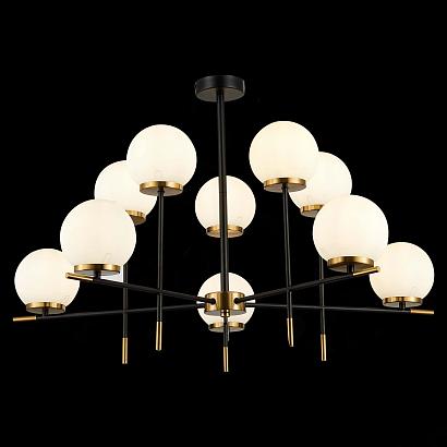 sl1203.402.10 люстра потолочная st-luce черный, латунь/белый e27 10*60w, доставка по Казахстану 