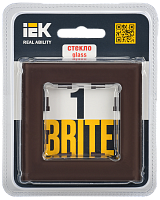 BRITE Рамка 1-мест. РУ-1-2-БрТБ стекло бр. IEK 