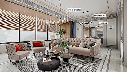 люстра crystal lux otono sp10 l980 black chromium/transparente crystal lux 2632/310, доставка по Казахстану 