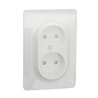 Розетка двойная без заземления со шторками Schneider Electric Unica New NU206344 
