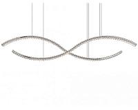 newport 8240 8242/160 chrome , подвесной светильник, chrome сlear crystal l160*16*h20.5/250 cm led strip 80w 3100k  8800 lm, доставка по Казахстану 