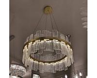 newport 10830 10830/60 new , подвесной светильник, brass clear crystal d60*h30 cm led strip 100w 3000k 9000lm, доставка по Казахстану 