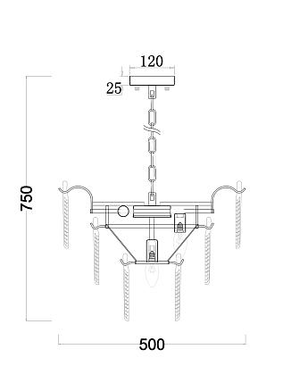 люстры люстра freya fr5143pl-07g, доставка по Казахстану 